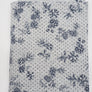 Hellgraumelierter Interlock mit blauen Blumen