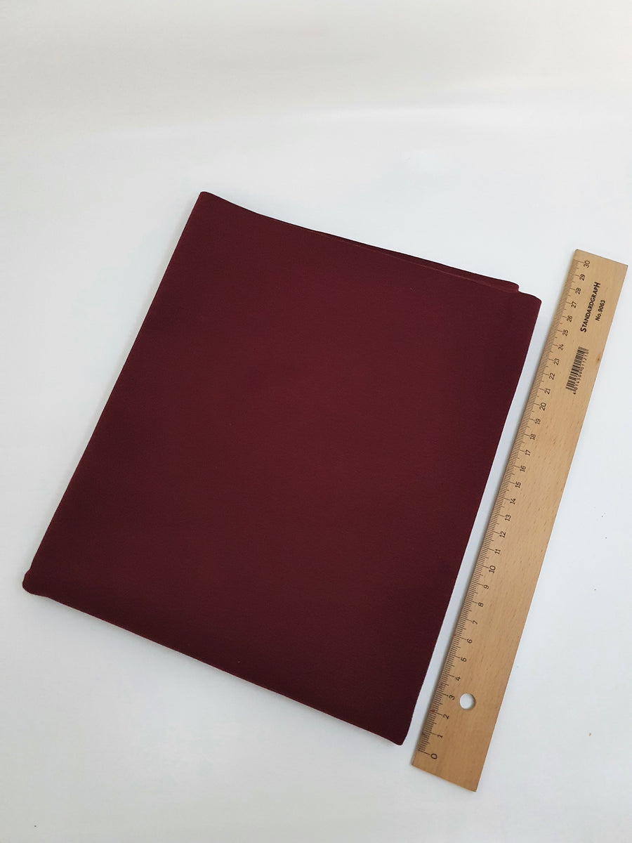 Bördchenstoff bordeaux - Uni (50cm)